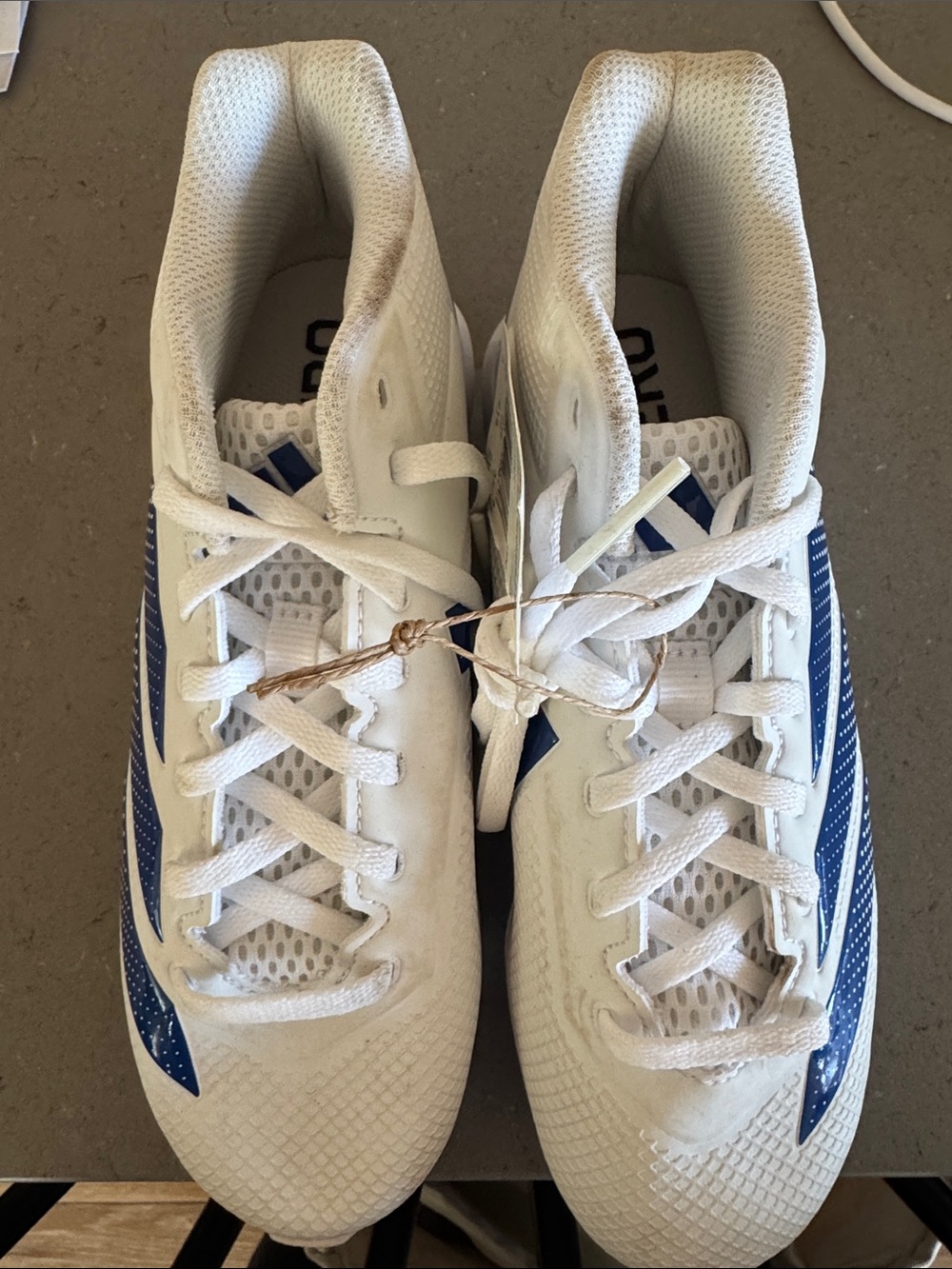 adidas boys White and Blue Athletic Sneakers